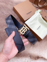 Burberry Belt Top version 【Full Package】New Men's Leather Belt Width3.5cm Double-Sided Imported First Layer Calfskin Full Grain Leather Genuine Goods Quality Original Letter Rotating Buckle Counter Full Set Gift Box Packaging B Home Belt