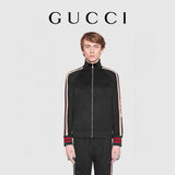 Gucci Jackets Classic Patchwork Webbing Letter Jogger Casual Pants Sweatpants Sports Pants Long Pants Classic Patchwork Webbing Letter Stand Collar Jacket Baseball Jacket Versatile Sports Set Unisex24ss Autumn and Winter New Products