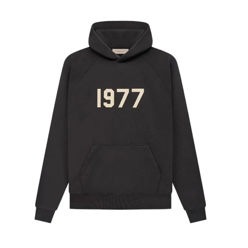 ESSENTIALS Hoodie Top Version Season 7 Main Line1977Letter Pullover Men's Women's Hoodie Flocking Sweater Coat Hoodie