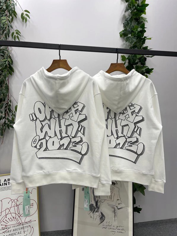 OFF -White Hoodie Top Version Counter Same Style Heavy New Casual Hooded Sweater Versatile Loose Hoodie Trendy Pure Cotton