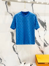 Louis Vuitton LV T-shirt Allover Cutout Embroidered Letters logo round Neck Short Sleeve25ss New pure cotton T Unisex T-Shirt OS Loose Fit Base Shirt Top Half Sleeve T-Shirt
