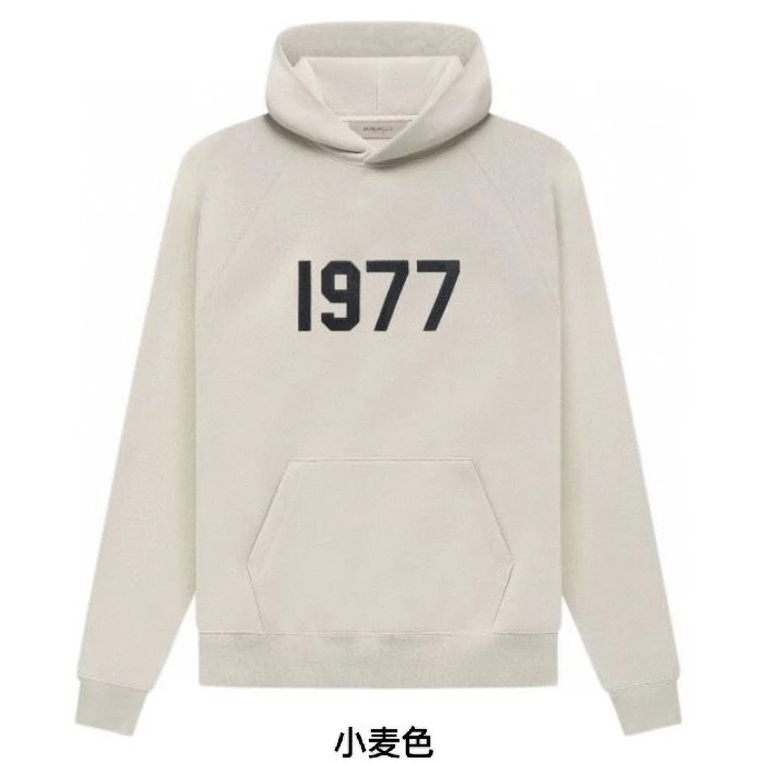 ESSENTIALS Hoodie Top Version Season 7 Main Line1977Letter Pullover Men's Women's Hoodie Flocking Sweater Coat Hoodie