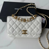 Chanel Women's Bag Top version 【Original Factory**Version】Small22kwoc Mobile Phone Bag Clutch Handle Double Chain Bag Handbag Messenger Bag Summer Small Bag Women's Bag Handbag22k Double chain woc Fortune Bag Original Caviar Women's Cow Leather Bag AS3019