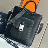 Dior Men's Bag Top version 【Super Original Leather】2024Autumn and Winter New Men's Handbag Men's Saddle Tote Bag Tote Bag Dijia Men's Portable Tote Bag Large Capacity Commuter Bag Men's Handbag Messenger Bag Casual Handbag Computer Bag File Bag Saddle Bag