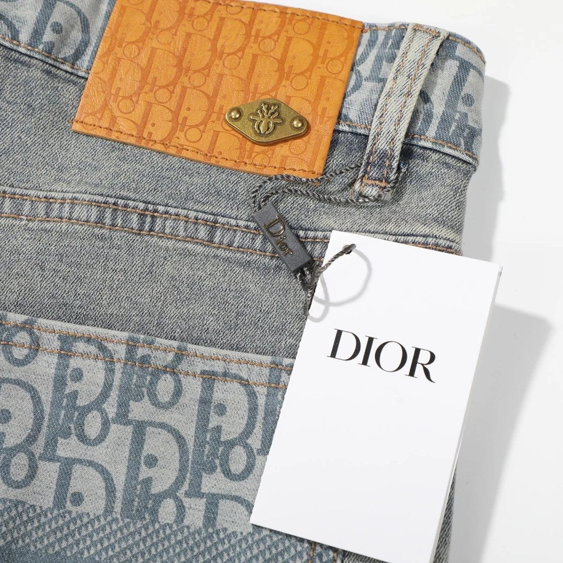 Dior Jeans Straight Leg Vintage Floral Jeans Autumn Winter New Unisex Loose Casual Wide Leg High Waist Pants