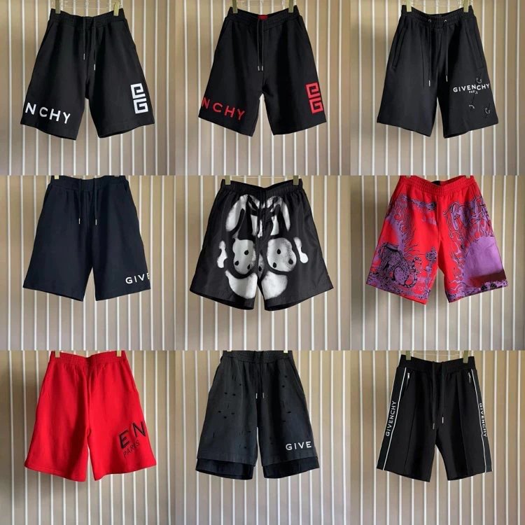 Givenchy Shorts Top Version Counter Same Style Summer Straight Shorts Casual Cotton Five-Point Sports Pants for Men