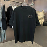 Balenciaga T-shirt Chest Distinctive Letter Print logo round Neck Short Sleeve25ss New Pure Cotton Unisex Style T Casual T-Shirt Base Layer Shirt OS Loose Fit Half Sleeve Top Plus Size