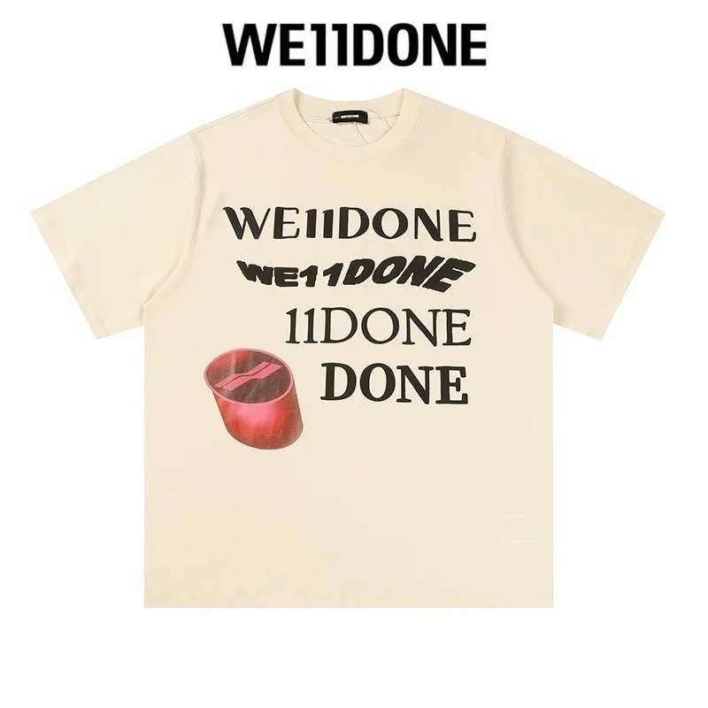 We11done T-shirt Top Spring and Summer New Large Letter Bullet Screen LOGO Simple Short Sleeve T T-shirt Loose Fashion Brand
