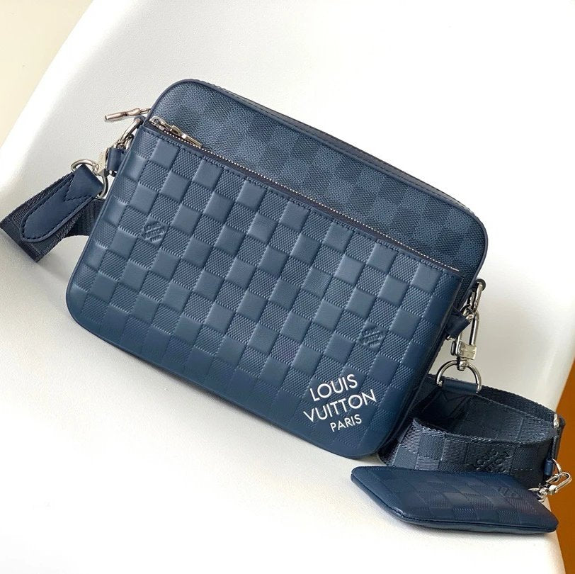 Louis Vuitton LV Men's Bag Top version 【Highest Version】Original Leather Hardware M46602Full leather in black M69827Sprinter Three-in-One Men's Messenger Bag Postman Men's Bag Two-in-One Trio Messenger Bag Shoulder Bag Men's Messenger Bag Men's Bag M30848
