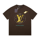 Louis Vuitton LV T-shirt Chest Route Print logo round Neck Short Sleeve25ss New pure cotton T Unisex T-Shirt OS Loose Fit Base Shirt Top Half Sleeve T-Shirt