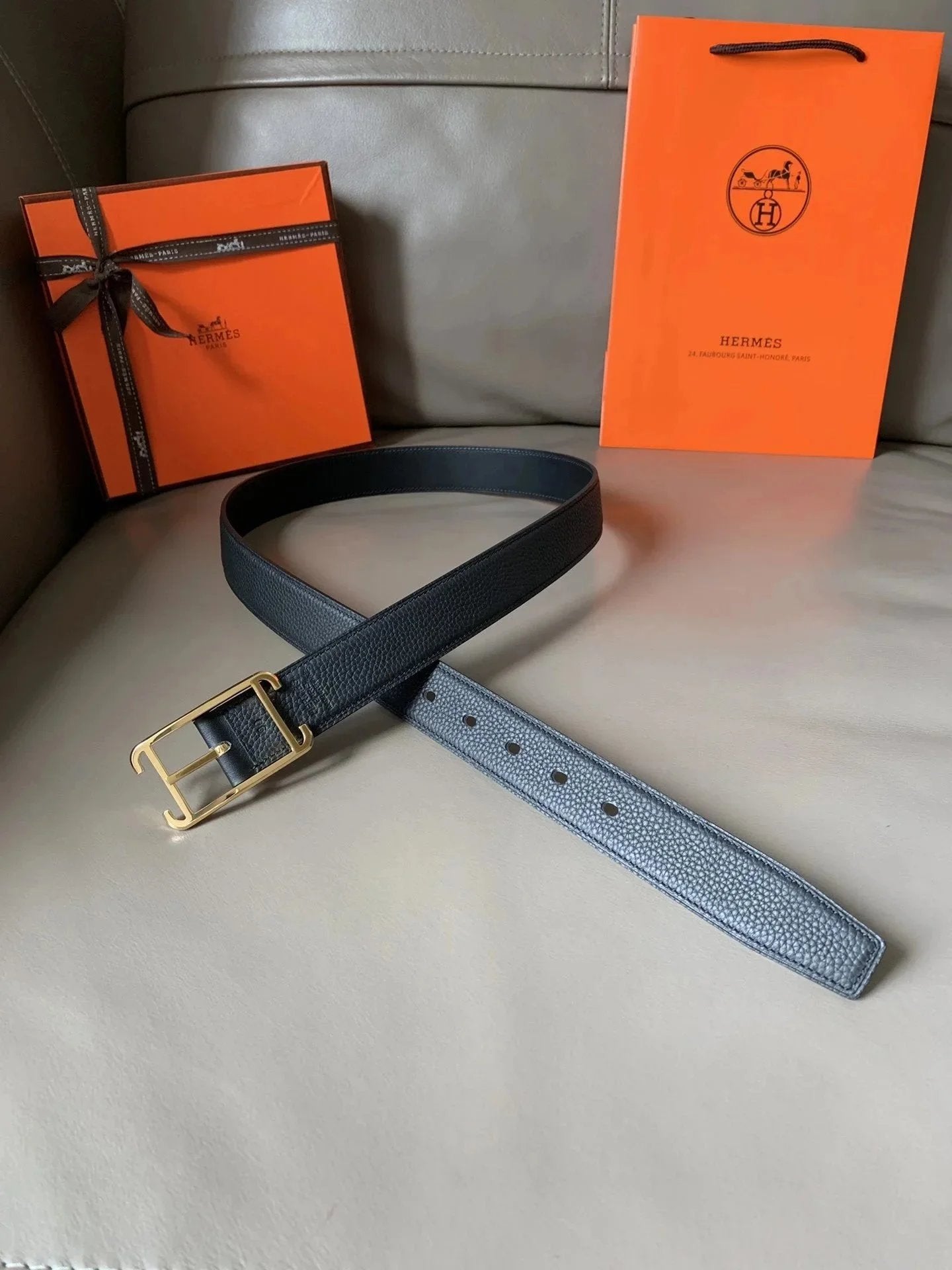 Hermes Belt Top version 【Spot Goods】High New Belt Men's and Women's Genuine Leather Pin Buckle Business Casual Belt3.2