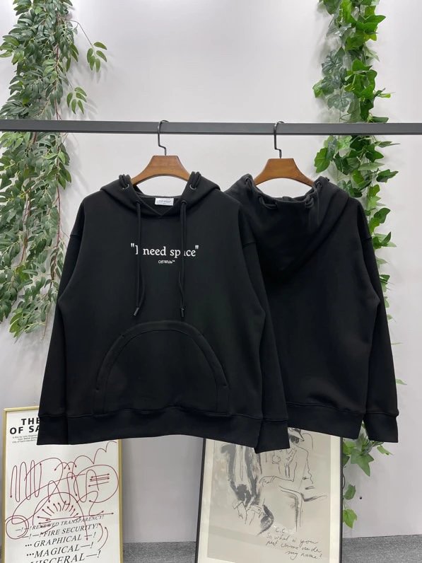 OFF -White Hoodie Top Version Counter Same Style Heavy New Casual Hooded Sweater Versatile Loose Hoodie Trendy Pure Cotton