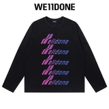 We11done Hoodie Top Version Zhao Lusi Yang Mi Long Sleeve T T-shirt Color Graffiti Letters Gradient Spring and Autumn