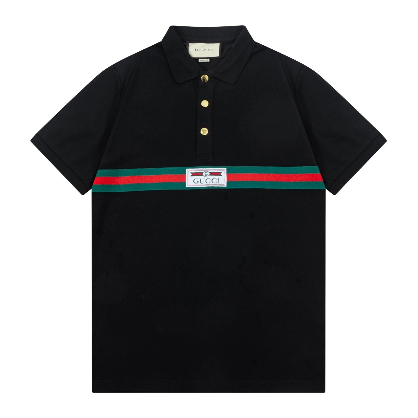 Gucci T-shirt Chest Letter Woven Tape Metal Button and Letter Embroidery logoPOLO Short Sleeve Turn-down Collar Shirt Unisex Summer Loose Fit T Business Commuter Short Sleeve Shirt Plus Size