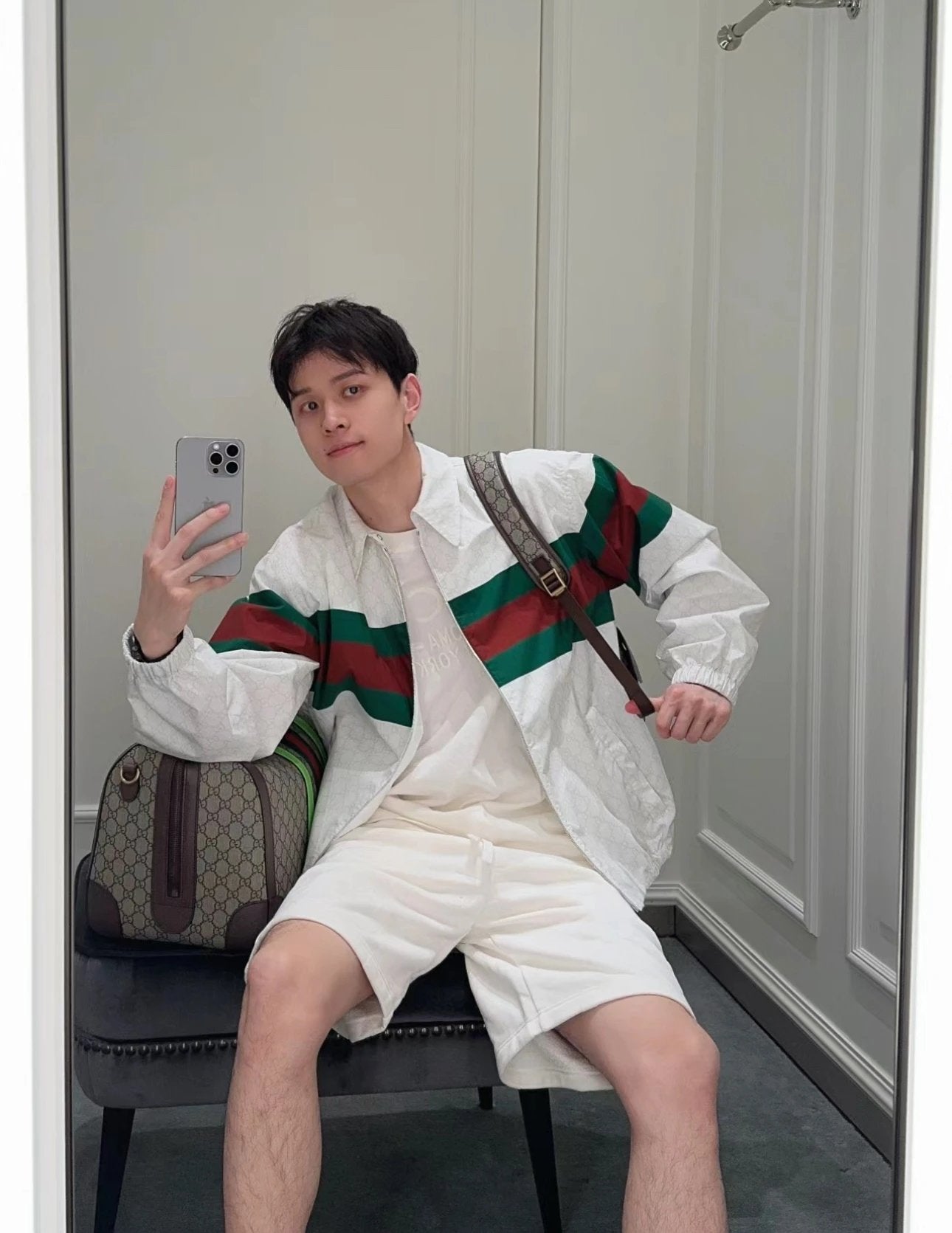 Gucci Jackets 24FW Dark Pattern Old Flower Full Print Woven Belt1921Printed Jacket Coat Unisex Warm Jacket