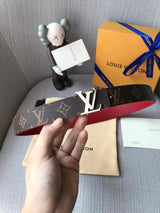 Louis Vuitton LV Belt Top version 【Counter Quality】Belt New Belt3.0cm Women's Belt Metal Buckle Women's Leather Belt with Classic Presbyopic Chessboard Grid Belt with Genuine Goods Packaging No Problem in and out of the Counter Versatile Casual Fashion Fo