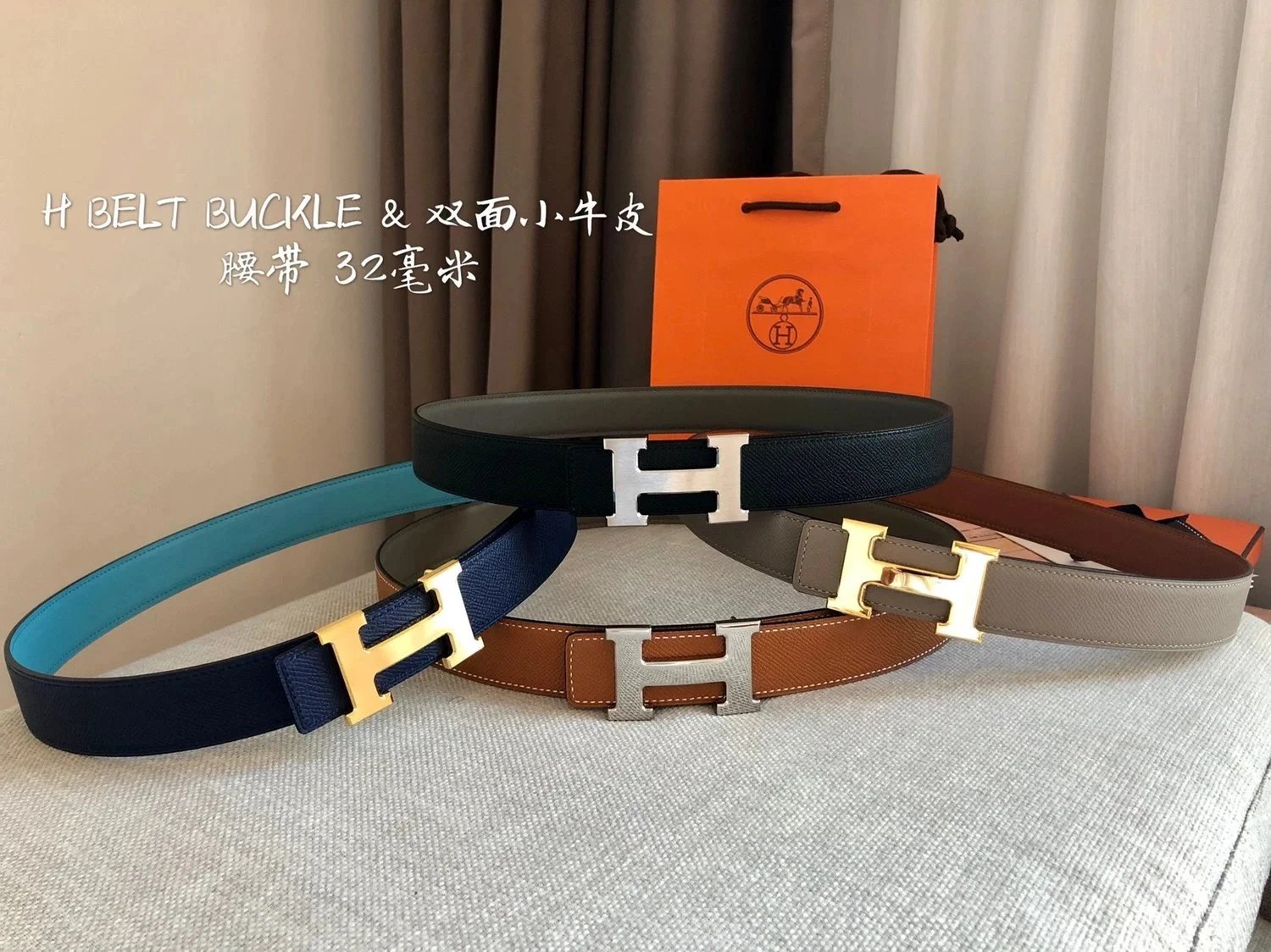Hermes Belt Top version Men's Women's Belt Genuine Leather Double-Sided Belt Italy Imported First Layer Cowhide Leather Pure Original Leather Pure Steel Buckle h Home Pant Belt