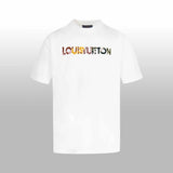 Louis Vuitton LV T-shirt Colorful Letter Embroidery on the Chest logo round Neck Short Sleeve25ss New pure cotton T Unisex T-Shirt OS Drop Shoulder Loose Fit Base Shirt Top T-Shirt Short Sleeve