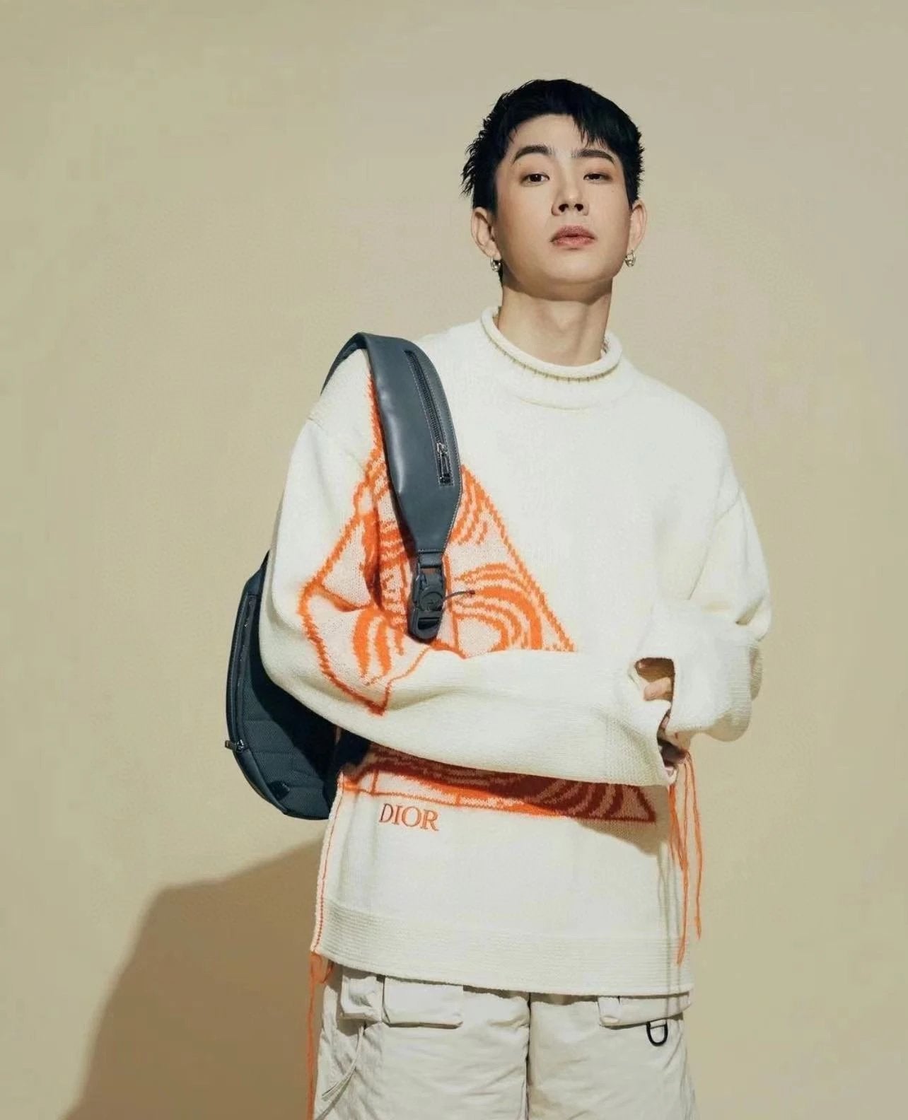 Dior Sweater Triangular Jacquard Sweater Half Turn-down Collar Sweater Unisex Autumn Winter Versatile Knitwear New Arrival