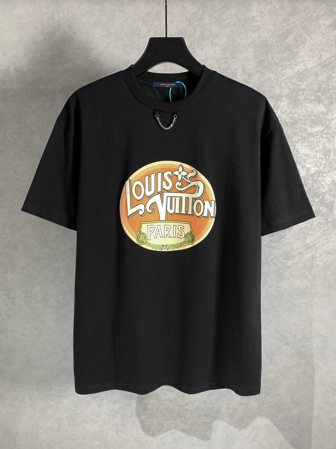 Louis Vuitton LV T-shirt Chest Chain Logo Letter Pattern Print logo round Neck Short Sleeve25ss New Pure Cotton Unisex Style T T-shirt OS Loose Fit Base Shirt Top Half Sleeve T-Shirt