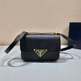 PRADA Bag Top version Original Order2022Autumn and Winter New Series Latest Stewardess Bag Imported Cross Pattern Cowhide Triangle Logo Badge Retro Flap Bag Flap Bag Handbag Hand Bag Backpack Shoulder Bag Messenger Bag Women's Bag Women's Bag1BD320