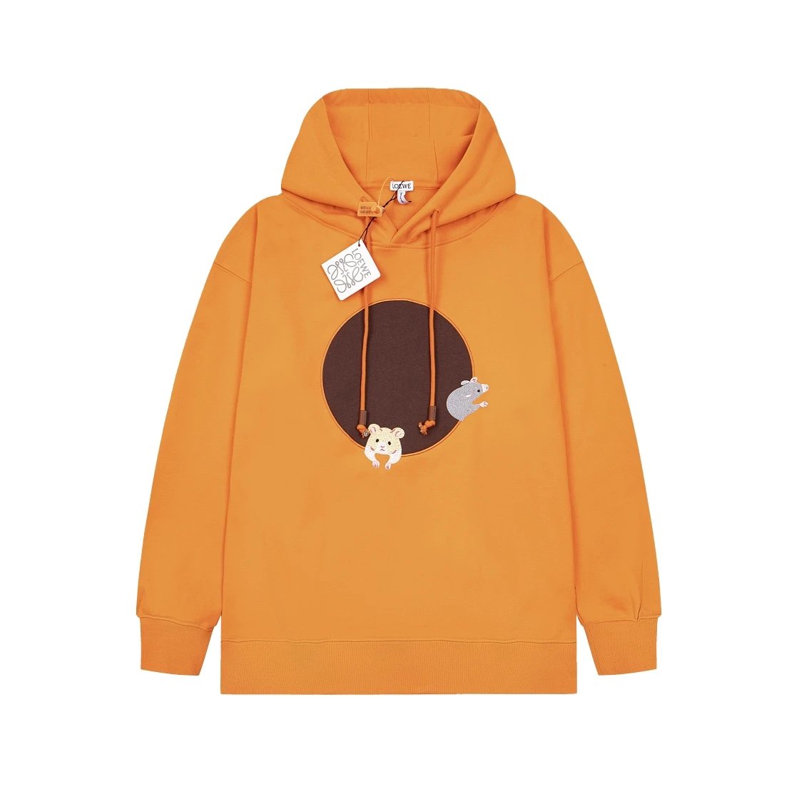 LOEWE Hoodie Collaboration Embroidered Hooded Sweatshirt Jacket Hoodie B Unisex Sports Casual Tops OS Loose fit versatile style