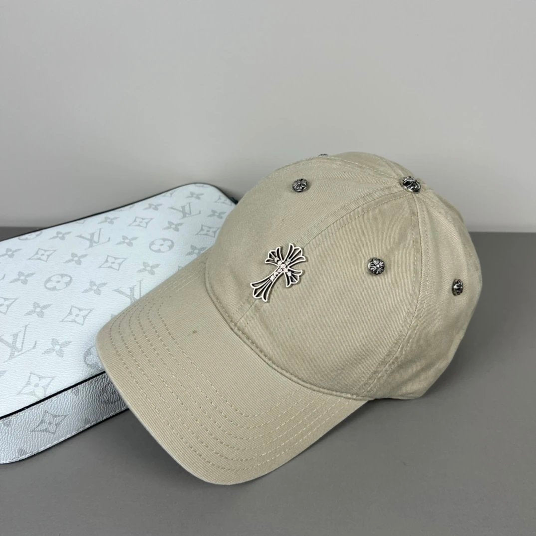 Chrome Hearts Hat logo Baseball Cap Sun Protection Visor Cap Large Head Circumference Versatile Sports Hat Slimming Face Curved Brim Unisex Couple Style