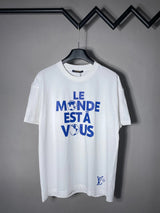 Louis Vuitton LV T-shirt 25ss New pure cotton T Unisex T-Shirt OS Loose Fit Base Shirt Top Half Sleeve T-Shirt