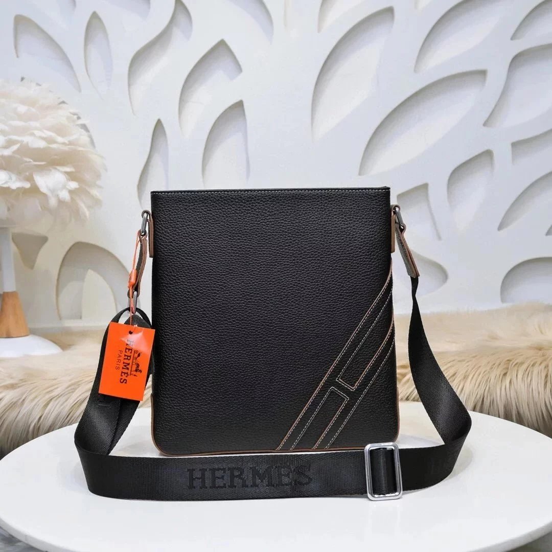 Hermes men's bag Top version Can Support Counter Comparison New Men's Briefcase Shoulder Messenger Handbag Briefcase Briefcase Handbag Briefcase Men's Bag