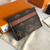 Louis Vuitton LV Bag Unisex Card Holder2024New Leather Card Holder Ultra-Thin Compact Credit Card Holder Card Holder Mini Card Clamp Fashion