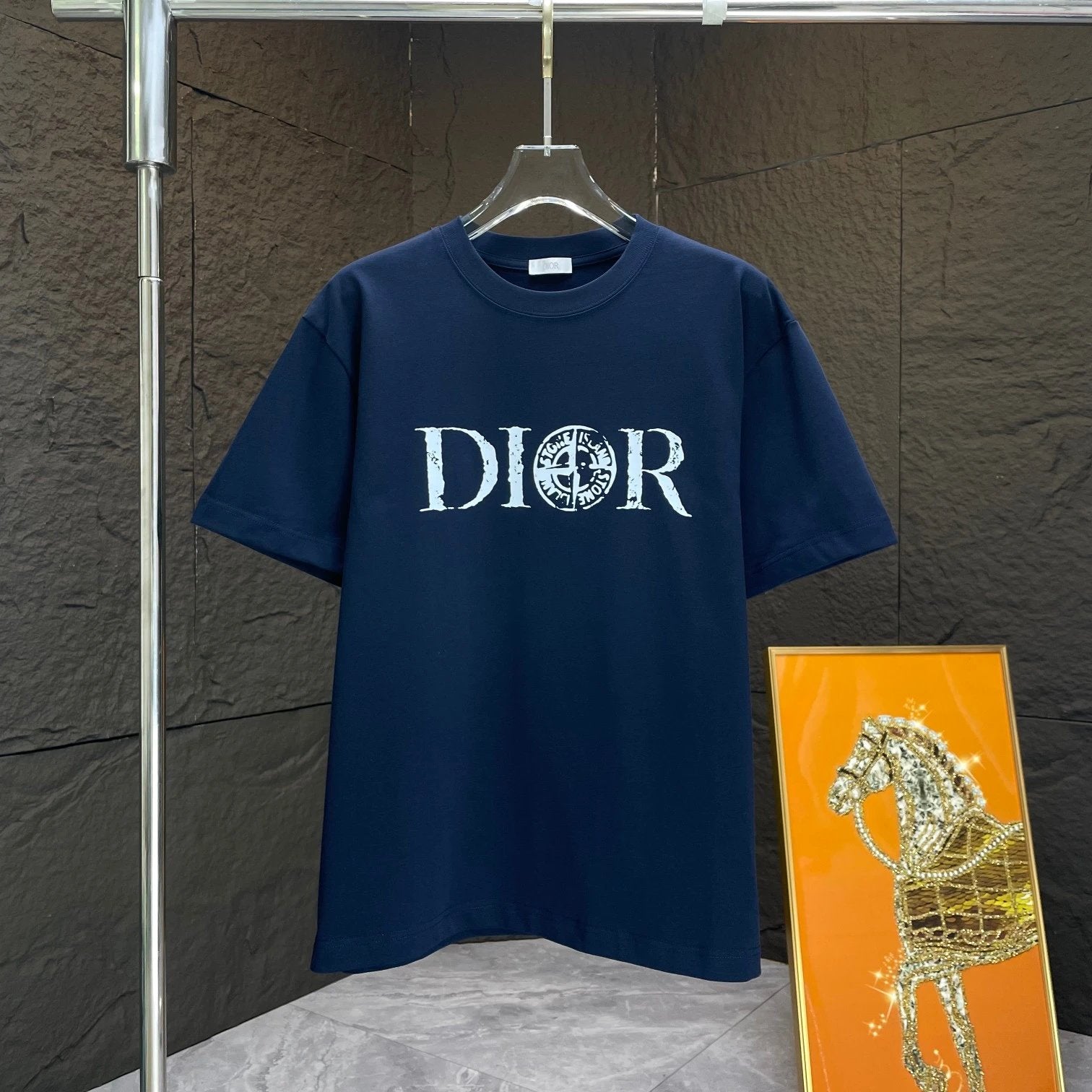 Dior T-shirt Chest Letter Pattern Print logo round Neck Short Sleeve25ss New Pure Cotton Unisex Style T T-shirt OS Loose Fit Base Shirt Half Sleeve T-Shirt Top Half Sleeve