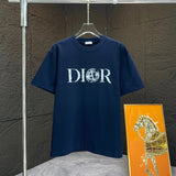 Dior T-shirt Chest Letter Pattern Print logo round Neck Short Sleeve25ss New Pure Cotton Unisex Style T T-shirt OS Loose Fit Base Shirt Half Sleeve T-Shirt Top Half Sleeve