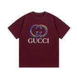 Gucci T-shirt Snake Print Double G Letter Printing logo round Neck Short Sleeve25ss New pure cotton T Unisex T-Shirt OS Loose Fit Base Shirt Top Half Sleeve T-Shirt