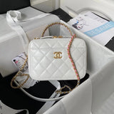 Chanel Women's Bag Top version 【**Version】23p New Handle Cosmetic Bag AS3899Bag Women's Handbag Crossbody Bag Gradient Color Matching Handle Chain Bag Bag Women's Bag Crossbody Bag Black White Watch Camera Bag Color Handle Bag2023New Rainbow Handle Bag Ra