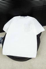 LOEWE T-shirt Pocket Embroidery logo round Neck Short Sleeve25ss New pure cotton T Unisex T-Shirt OS Drop Shoulder Loose Fit Base Shirt Top T-Shirt Short Sleeve