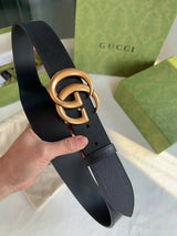 Gucci Belt Top version 【Imported First Layer Cowhide】This Package Is Free, Gucci Belt Double-Sided Head Layer Cowhide Men's Leather Belt Embossed Double G Belt Business Casual Belt Pant Belt3.8Centimeter Wide