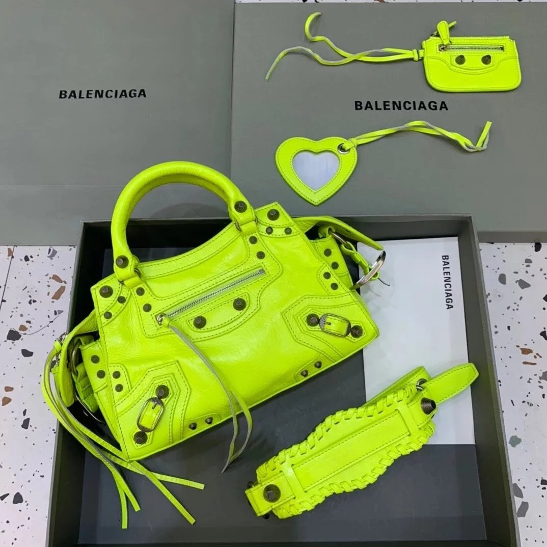 Balenciaga Bag Top version 【High Version Surrogate Shopping】2022New Latest Neocagole Motorcycle Bag Oil Wax Leather Genuine Leather Bag Backpack Shoulder Bag Crossbody Bag Rivet Diamond Motorcycle Bag Handbag Tote Bag