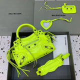 Balenciaga Bag Top version 【High Version Surrogate Shopping】2022New Latest Neocagole Motorcycle Bag Oil Wax Leather Genuine Leather Bag Backpack Shoulder Bag Crossbody Bag Rivet Diamond Motorcycle Bag Handbag Tote Bag