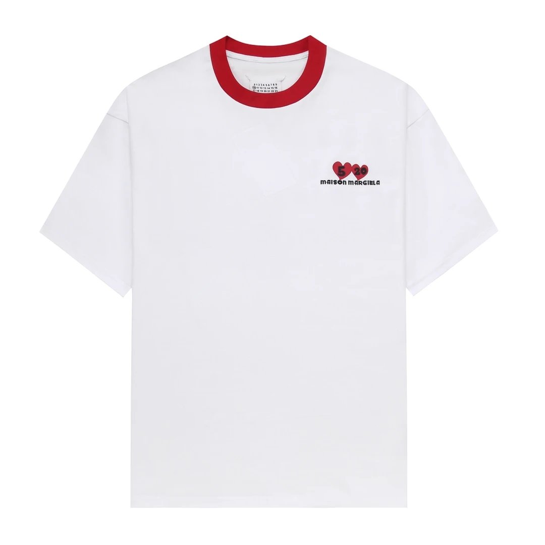 Maison Margiela T-shirt Letter graffiti520Digital Printing logo round Neck Short Sleeve25ss New Pure Cotton Unisex Style T T-shirt OS Loose Fit Base Shirt Short Sleeve Top T-Shirt