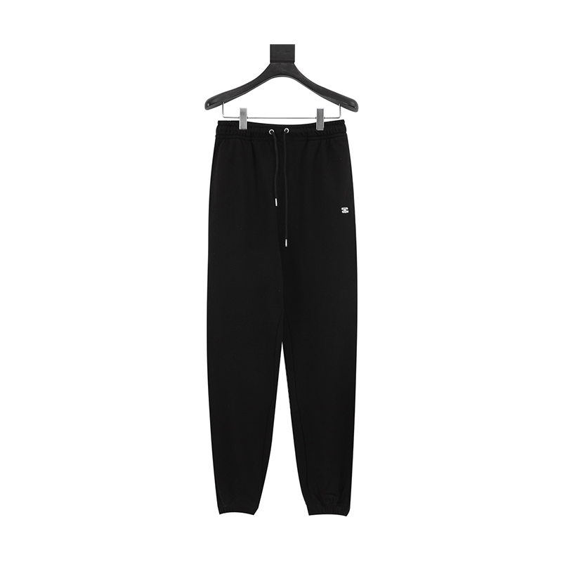 Celine Sweatpants Arc De Triomphe Embroidered Terry Cotton Drawstring Sports Pants for Men and Women