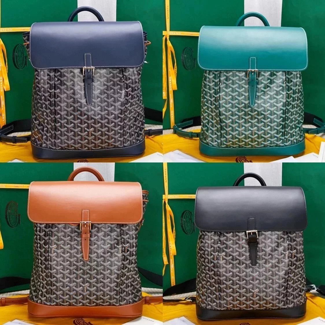 Goyard Bag Top version New alpin Large Drawstring Shoulder Crossbody Handbag Backpack Schoolbag Backpack Backpack Men's and Women's Bags Zongcai Color40cm