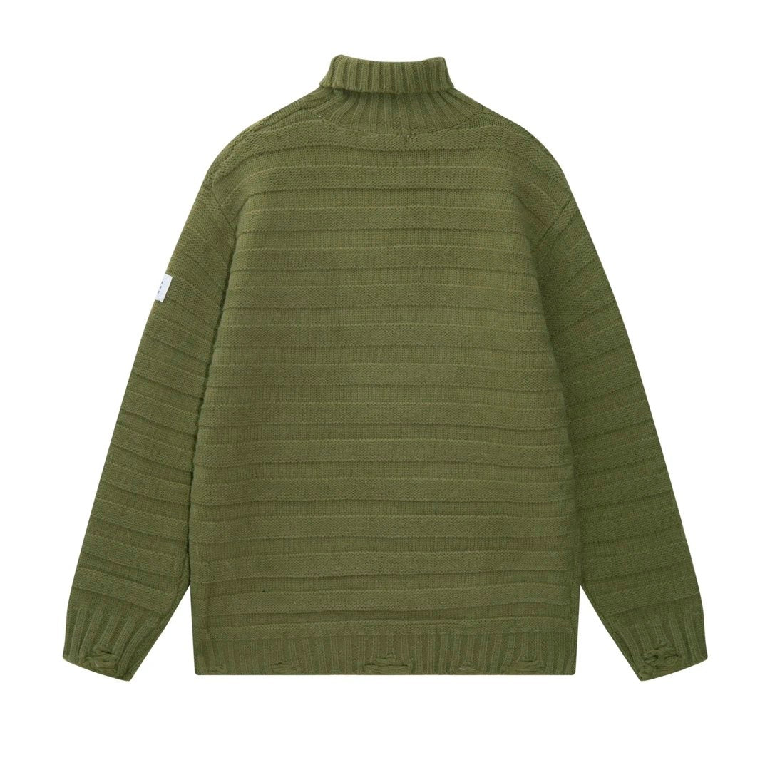 Maison Margiela Sweater 3D Knitted Turtleneck Distressed Sweater Casual Loose Fit Versatile Pullover Knitwear os Unisex Inner Layer Design24ss Autumn and Winter New Products