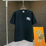 Burberry T-shirt Backside Overlapping Print logo round Neck Short Sleeve25ss New Pure Cotton Unisex Style T T-shirt OS Loose Fit Base Shirt Half Sleeve T-Shirt Top Half Sleeve