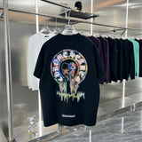 Chrome Hearts T-shirt Printed Hand-drawn Horse Hoof logo Round Neck Short Sleeve Pure Cotton Unisex T Shirt Bottoming Shirt OS Loose Fit T-Shirt
