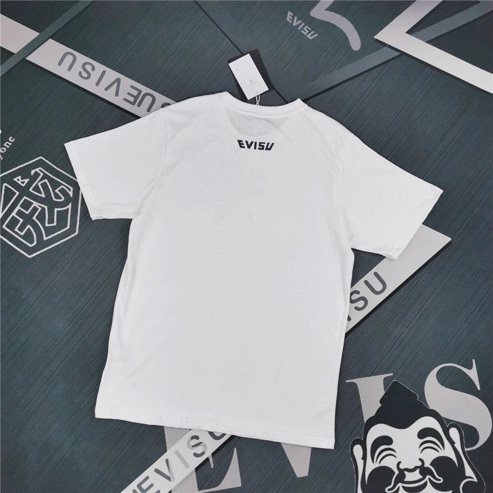 Evisu T-shirt Top Version Counter Same Style Pure Cotton Summer Men's and Women's Same Fashion Loose All-Matching2024New Short Sleeve T T-shirt