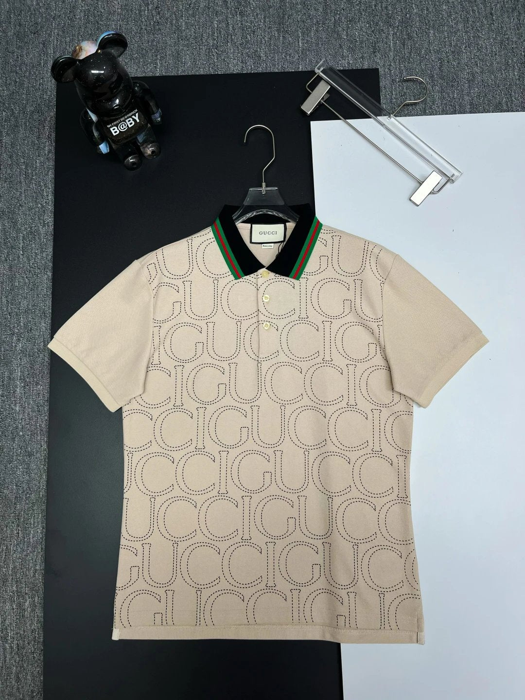 Gucci T-shirt Front with Full Letter Print logo Printing POLO Shirt Lapel Short Sleeve25ss New Unisex Commuter Short Sleeve Summer Loose Fit T Business Shirt Plus Size T-Shirt