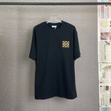 LOEWE T-shirt Chest Brand Pattern Towel Embroidery logo round Neck Short Sleeve25ss New Pure Cotton Unisex Style T Casual T-Shirt Base Layer Shirt OS Loose Fit Half Sleeve Top Plus Size