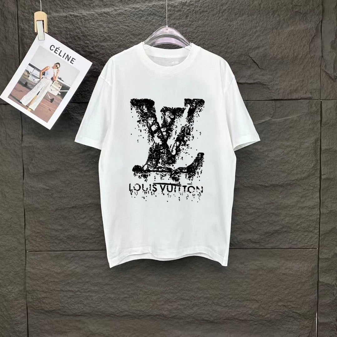 Louis Vuitton LV T-shirt Chest Brand Logo Print logo round Neck Short Sleeve25ss New pure cotton T Unisex T-Shirt OS Loose Fit Base Shirt Top Half Sleeve T-Shirt