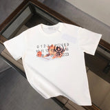 Maison Margiela T-shirt Chest Cat Pattern Digital Print logo round Neck Short Sleeve25ss New Pure Cotton Unisex Style T Casual T-Shirt Base Layer Shirt OS Loose Fit Half Sleeve Top Plus Size