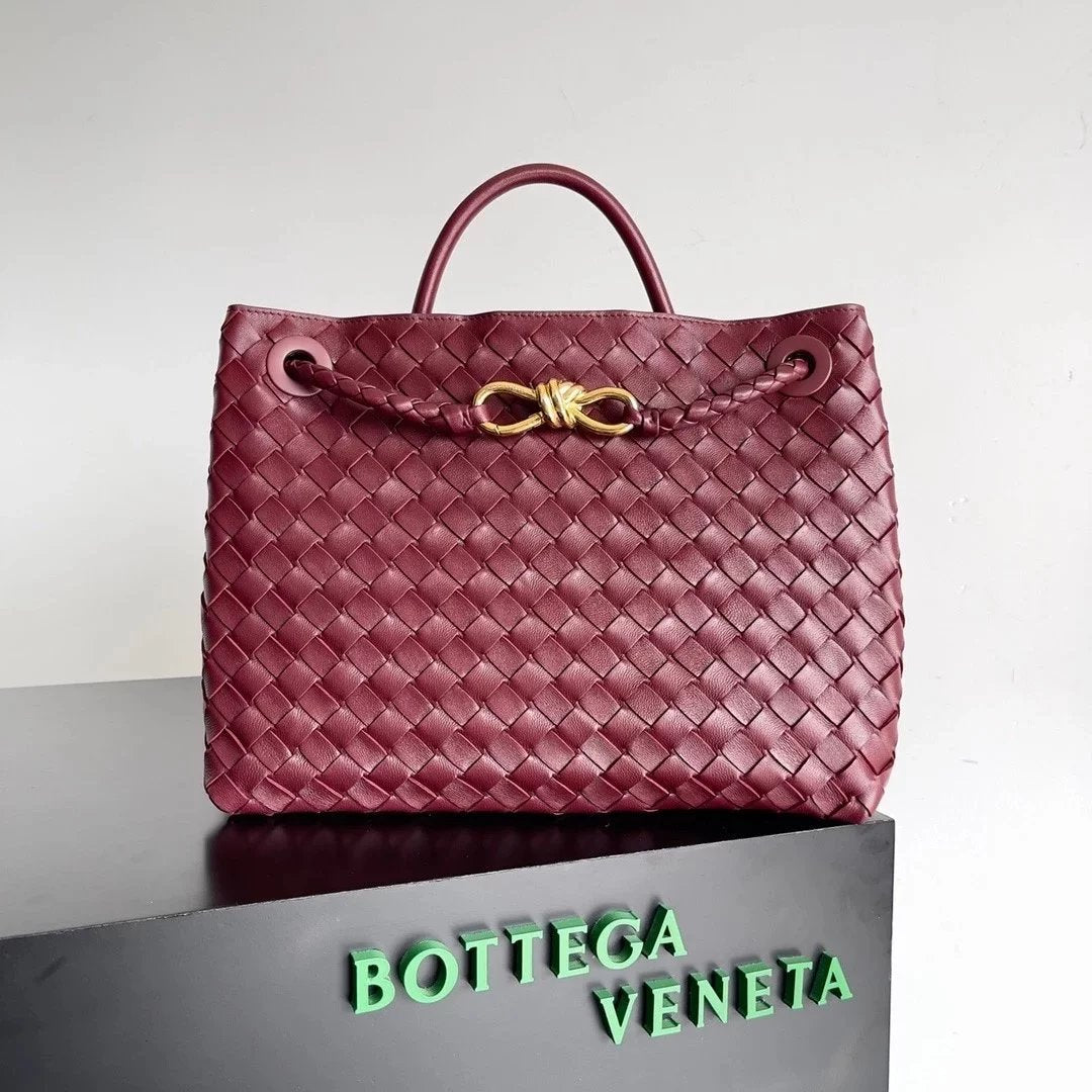 Bottega Veneta Women's Bag Top version 【Level Surrogate Shopping】Home New andiamo Handbag Woven Bag Horoscope Buckle Briefcase Large45cm Shopping Bag Tote Bag tote Bag Handbag Shoulder Crossbody Bag24New Women's Bag New Color Idle Style Square Pocket Bag